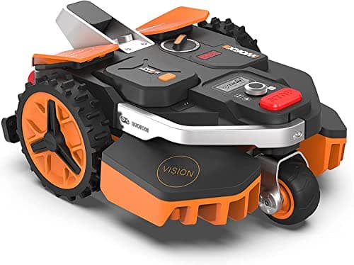 WORX - Robot Tondeuse connecté - LANDROID Vision - 600 m² - WR206E (sans Installation de Fil périphérique, évite Les Obstacles, tond près des Bordures, multizone, réglage Via APP, tond sous la Pluie)