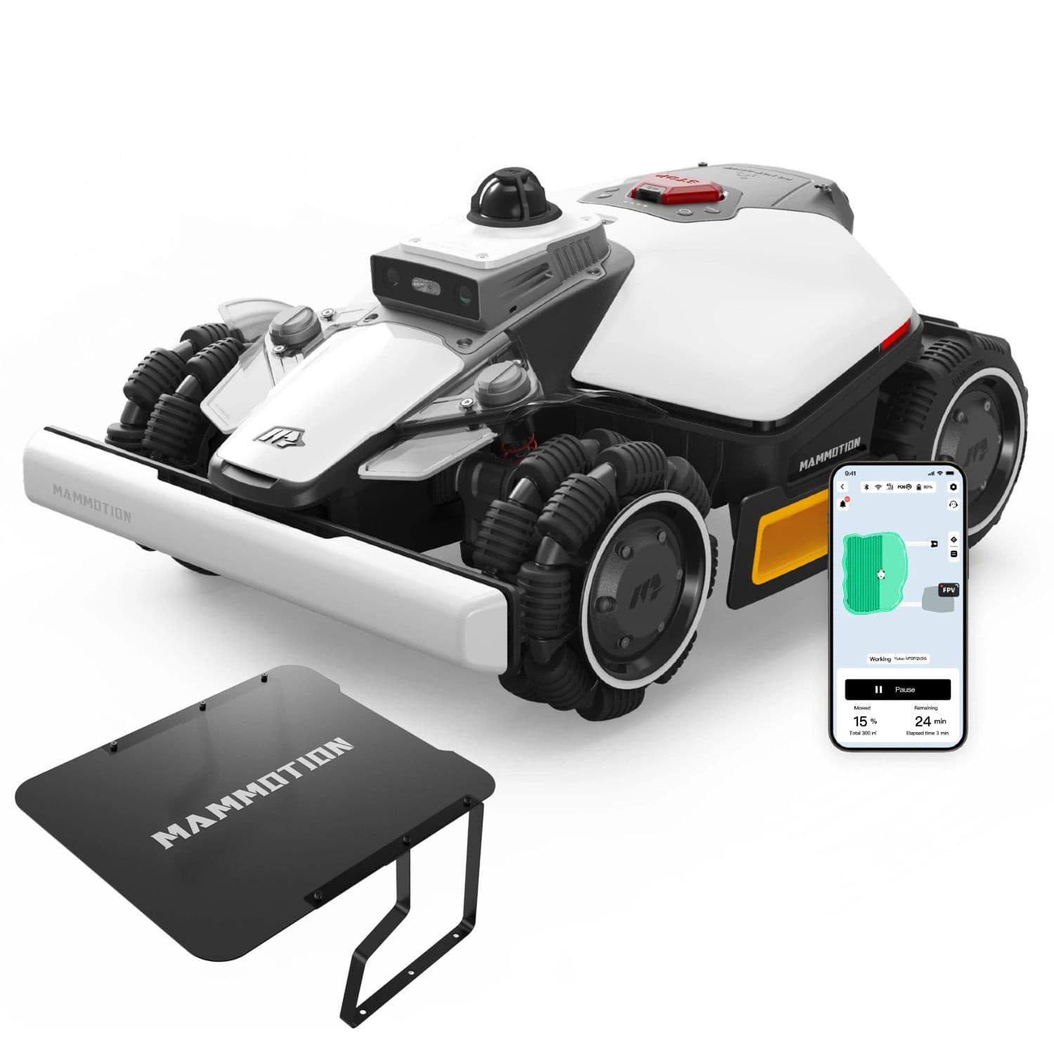Mammotion Luba Mini 2 Awd 1500 Mähroboter Ohne Begrenzungskabel, Mit Garage Für Rasenmäher, Bis 1500 M², Auto-kartierung