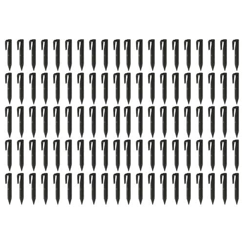 Vhbw - 100x piquets de fixation pour câble périphérique compatible avec Gardena Sileno robot tondeuse - Lot ancrages au sol, plastique, noir