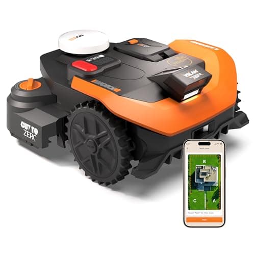 WORX Vision Cloud 2WD Robot Tondeuse WR330E, sans Fil périphérique, jusqu'à 3000 m² (évitement d'obstacles par IA, Navigation VSLAM + RTK Cloud, cartographie Auto, contrôle Via l'app, Cut-to-Zero)