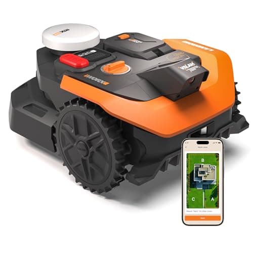 WORX Vision Cloud 2WD Robot Tondeuse WR305E, sans Fil périphérique, jusqu'à 500 m² (évitement d'obstacles par IA, Navigation VSLAM + RTK Cloud, cartographie Automatique, contrôle Via l'application)