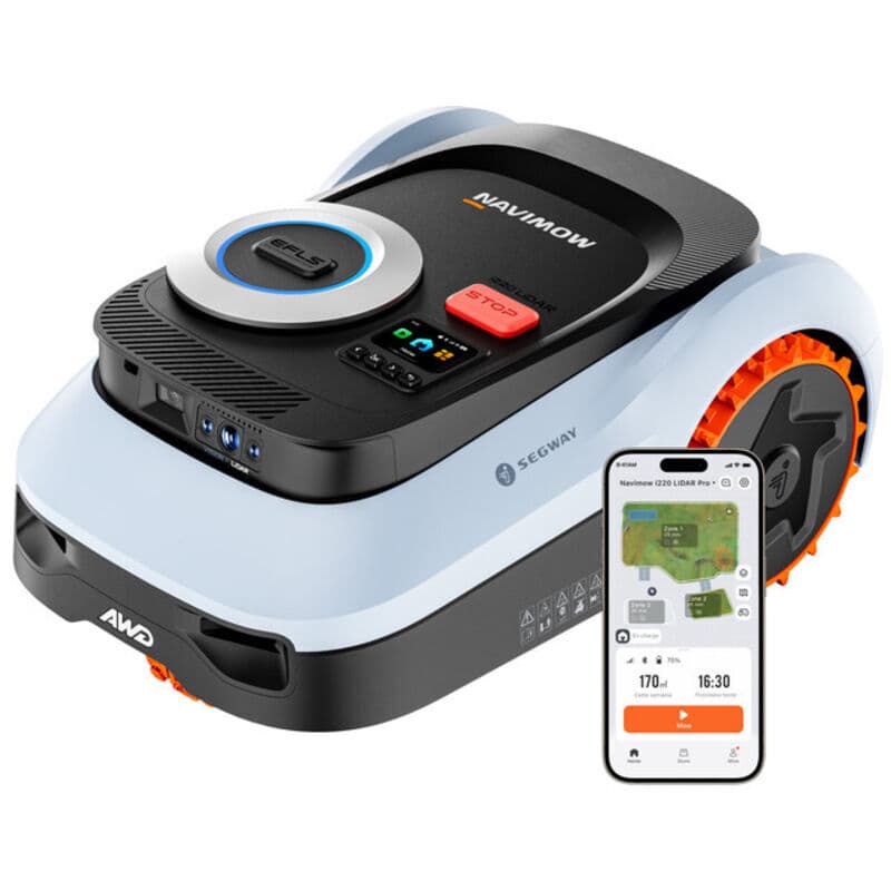 Segway Navimow i220 LiDAR Pro Robot tondeuse sans fil périphérique 2000m² LiDAR+Vision+NRTK AWD pente 55 % cartographie auto